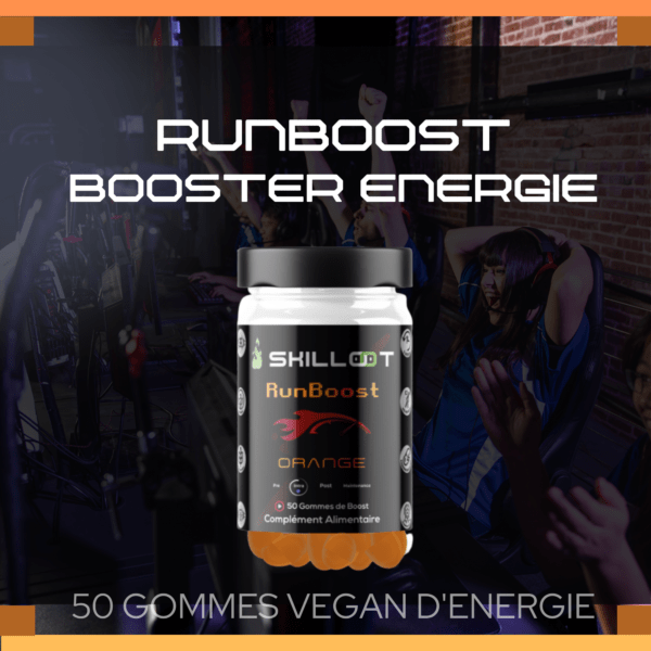 RunBoost Gommes booster pour gamers joueurs de esport pour plus d'energie et lutter contre la fatigue